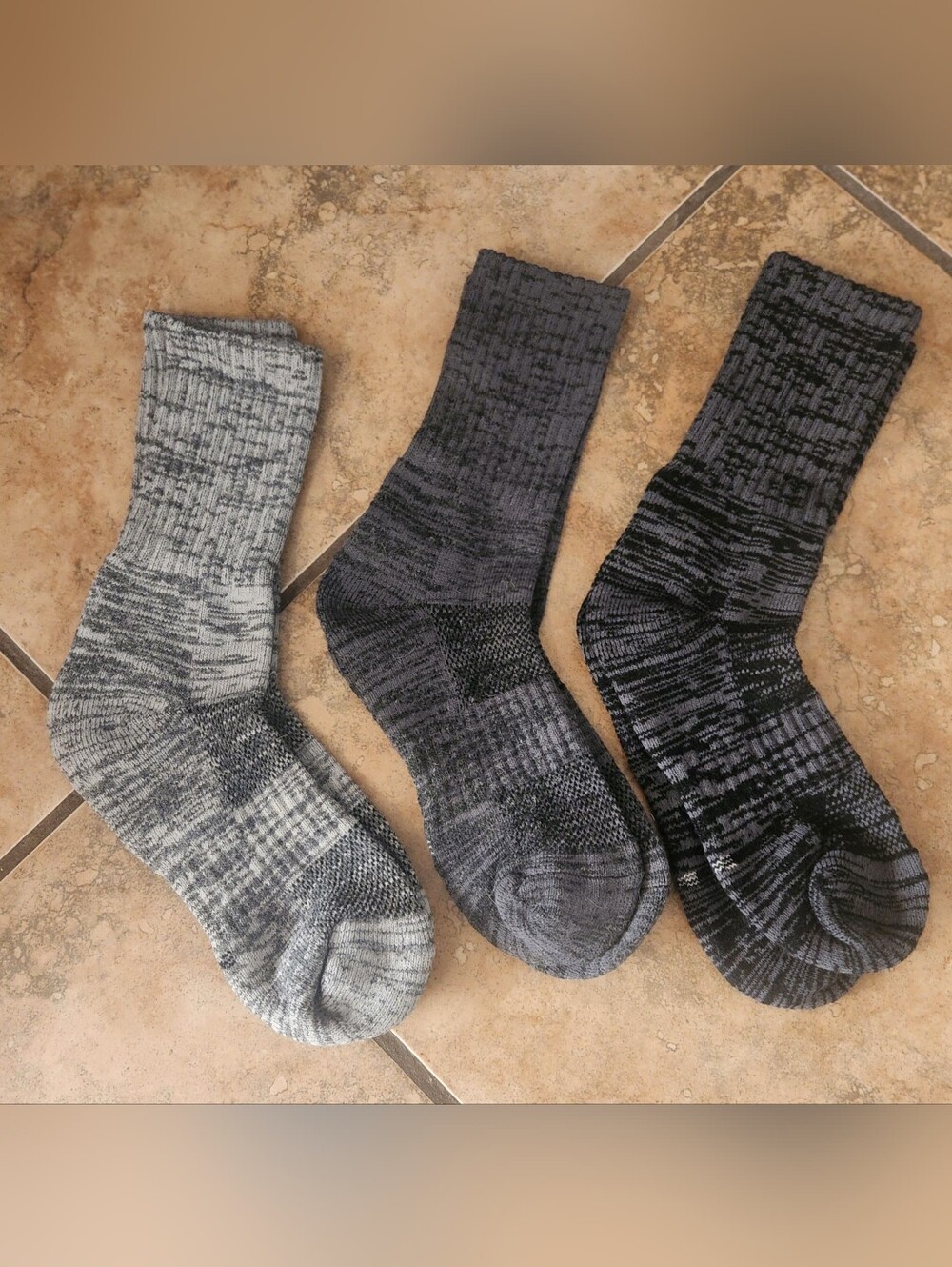 Men's Athletic Crew Socks - Marled Gray Assorted Pack